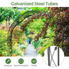 Garden arch trellis made of galvanized steel, rustproof and sturdy, perfect for climbing plants and outdoor decoration.