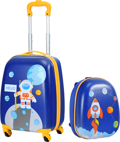 Costway 2pc Kids Luggage Set Backpack Suitcase 12