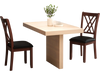 Set of 2 brown dining chairs with padded seats and ergonomic backrests, perfect for kitchen or dining room use.