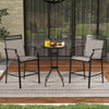 Outdoor Counter Stools Set of 2 Heavy-Duty Barstools with Footrest and Armrests-Coffee - Gallery View 1 of 8