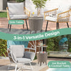 10-gallon cooler bar table in brown, versatile design for ice bucket, cocktail table, or side table with easy-lift top.