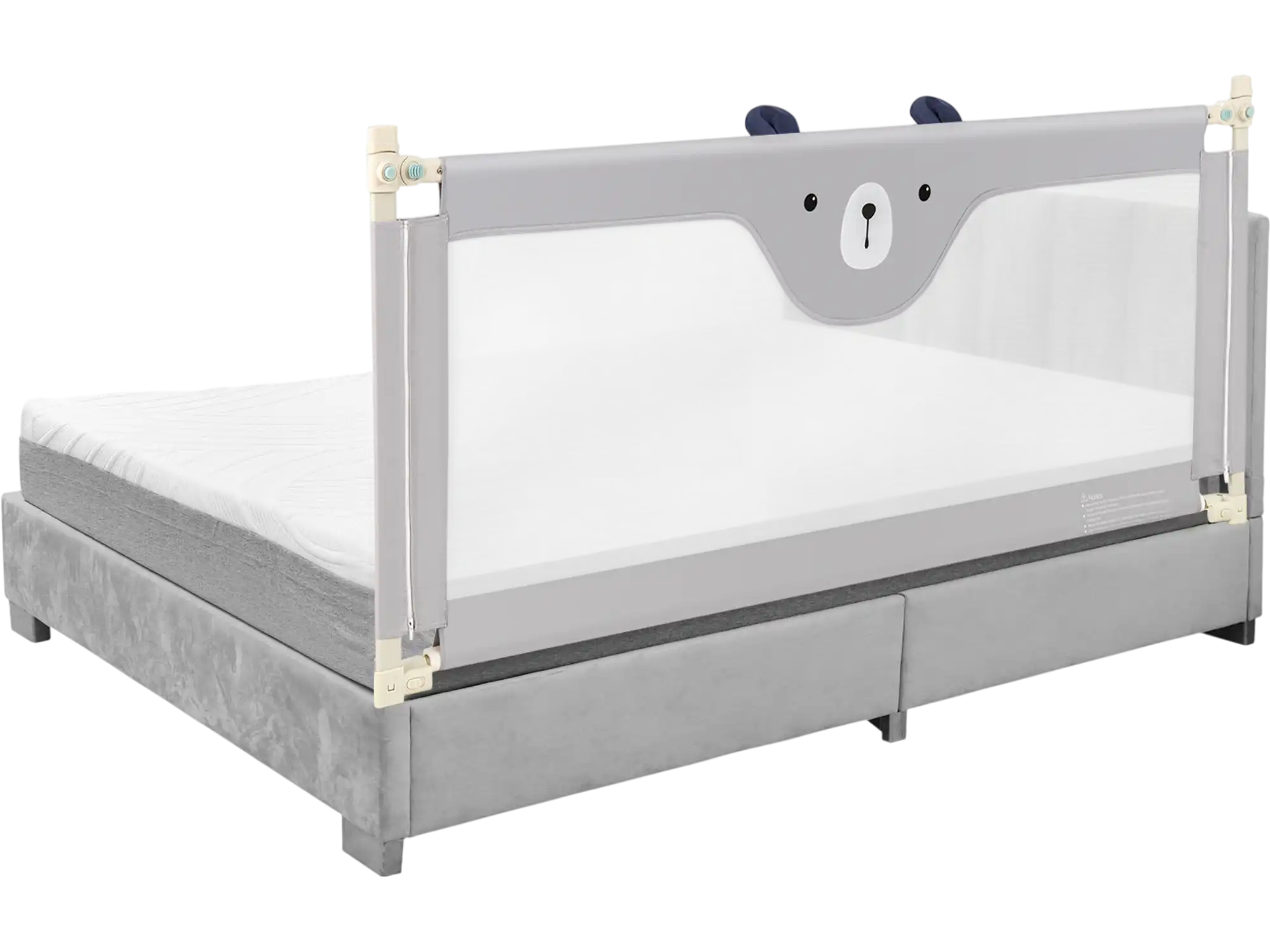 Costway Vertical Lifting Baby Bed Rail Guard Double Safety Child Lock 15283496 New