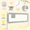 Gray 76.8-inch baby bed rail with double safety lock, storage pocket, and breathable mesh for secure sleep.