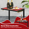C-shaped outdoor side table with a ceramic top, featuring sturdy metal construction and a waterproof surface for easy.