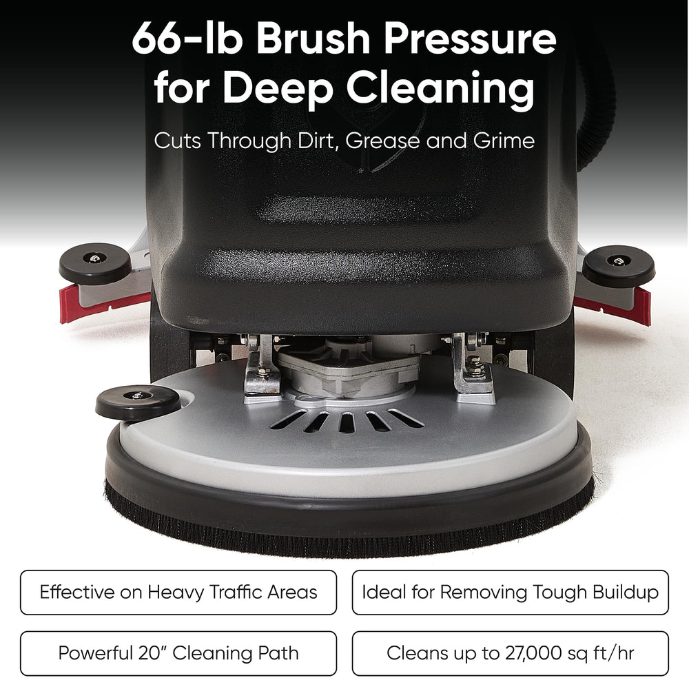 Walk Behind Floor Scrubber Machine 20" Brush, 31.5" Squeegee