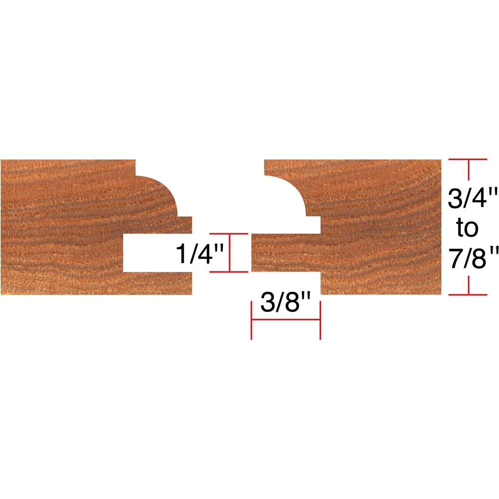 Grizzly C2165 - 6 pc. Stile & Rail Set - Quarter Bead, 3/4" Bore