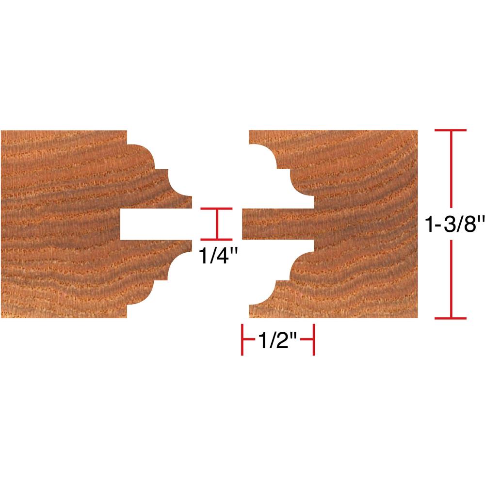 Grizzly C2168 - Passage Doors 6 pc. Stile & Rail Set - Bead & Cove, 3/4" Bore