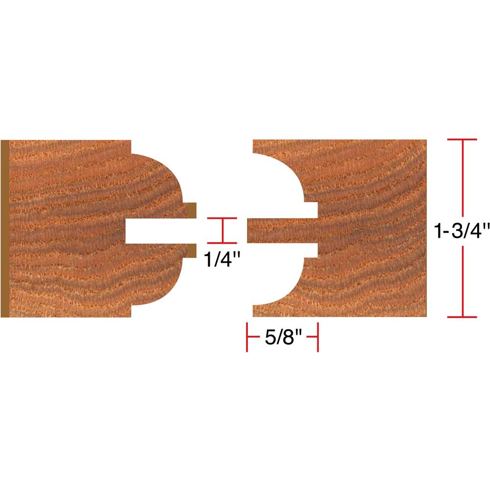 Grizzly C2175 - Entry Doors 6 pc. Stile & Rail Set - Quarter Bead, 3/4" Bore