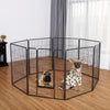 Heavy-duty 8-panel pet playpen with door, rust-resistant metal, designed for indoor or outdoor pet exercise and safety.