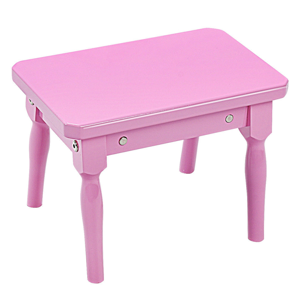 Pink wooden bench for the 30-key children mini grand piano, designed for kids aged 1 to 7.