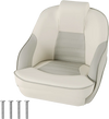 Captain bucket seat in white with waterproof PVC leather, ergonomic design, and thick cushions for boat sightseeing.