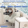 Captain bucket seat in white with waterproof PVC leather, featuring ergonomic design and robust PP frame for boat.