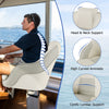 Ergonomic Captain Bucket Seat in white PVC leather, featuring lumbar support and high curved armrests for boat.