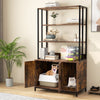 Cat Litter Box Enclosure with Storage and 3-tier Shelves-Rustic Brown - Gallery View 1 of 10