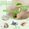 Green cloud-shaped cat tree with cozy condo and sisal scratching posts for indoor cats, perfect for play and relaxation.