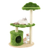 Cute 38-inch green cat tree featuring cloud-shaped perches and sisal scratching posts for indoor cats' comfort and play.