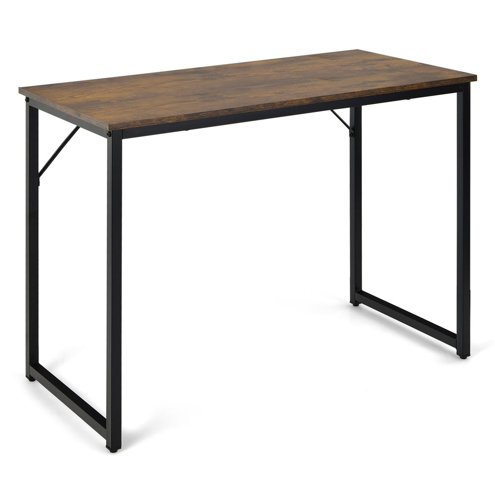 L Shaped Computer Desk and Writing Workstation for Home and Office-Rustic Brown - Gallery View 1 of 11
