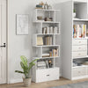 6-Tier S-Shaped Freestanding Bookshelf with Cabinet and Doors-White - Gallery View 1 of 11