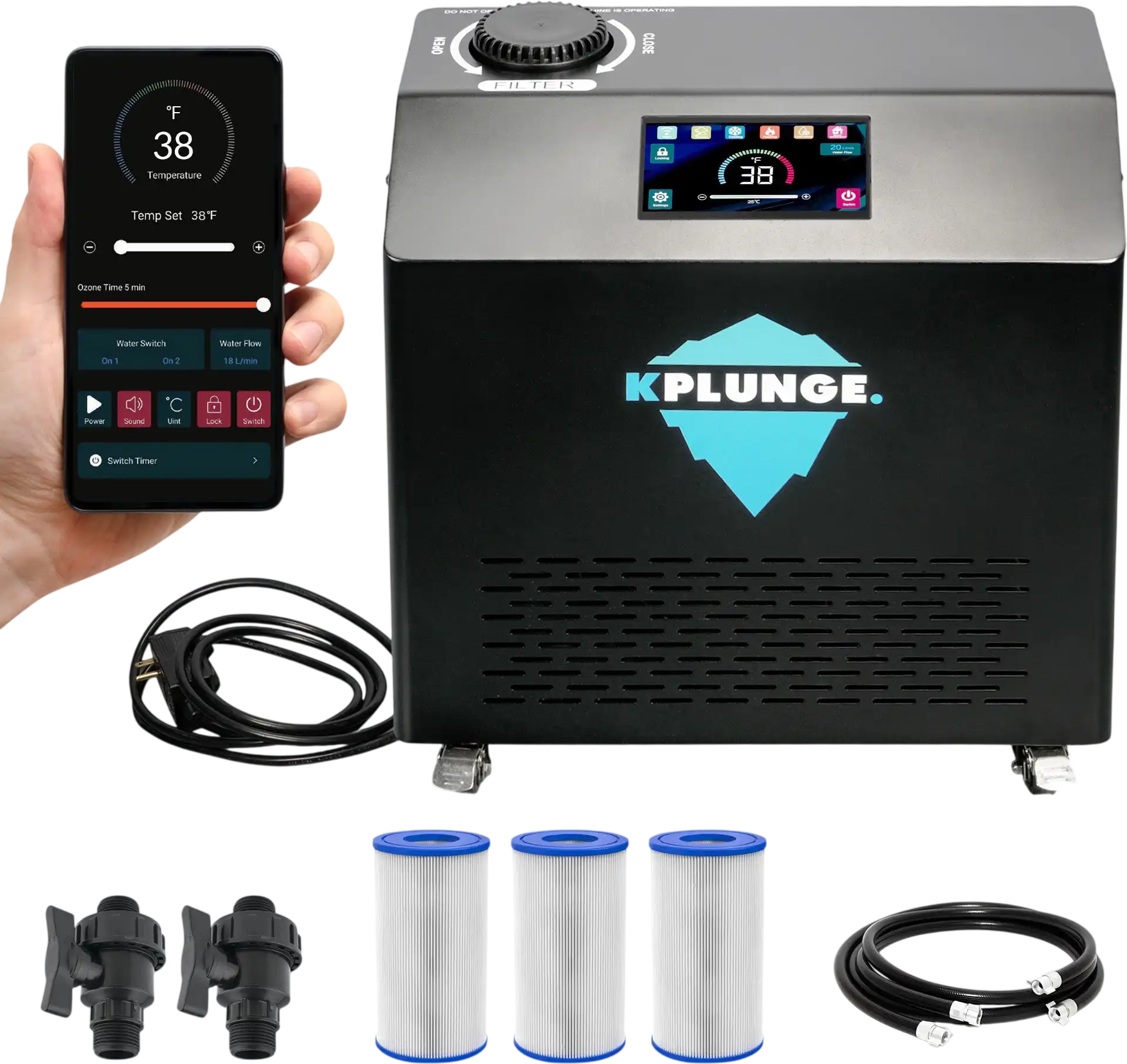 K-Plunge Gale Cold Plunge Chiller and Heater with Wi-Fi App Control New