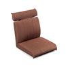 Brown folding floor chair with adjustable backrest and headrest, perfect for lounging, gaming, or reading.