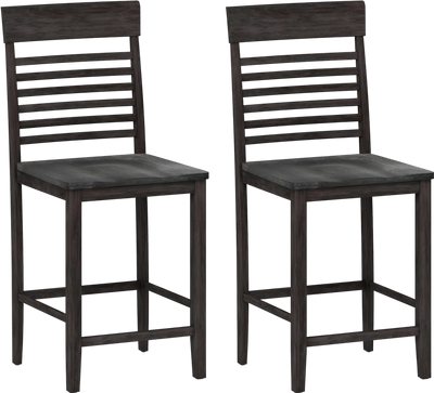 Costway Dining Chairs Set of 2 w/ Footrests Solid Wood Frame 819527643 New