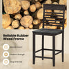 Gray dining chair with slatted backrest and rubber wood frame, designed for comfort and stability in dining areas.