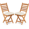 Patio Folding Chairs Set of 2 with Soft Seat Cushion-A - Gallery View 1 of 4