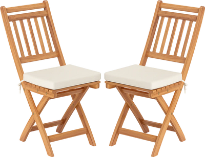 Costway Patio Folding Chairs Set of 2 Soft Seat Cushion 397846152 New