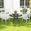 2 Pieces Patio Cast Aluminum Dining Chairs with Armrests-White - Gallery View 1 of 8
