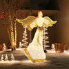5.2 feet pre-lit Christmas angel with halo wings, adorned with a bow, illuminated by 180 warm white LED lights for.