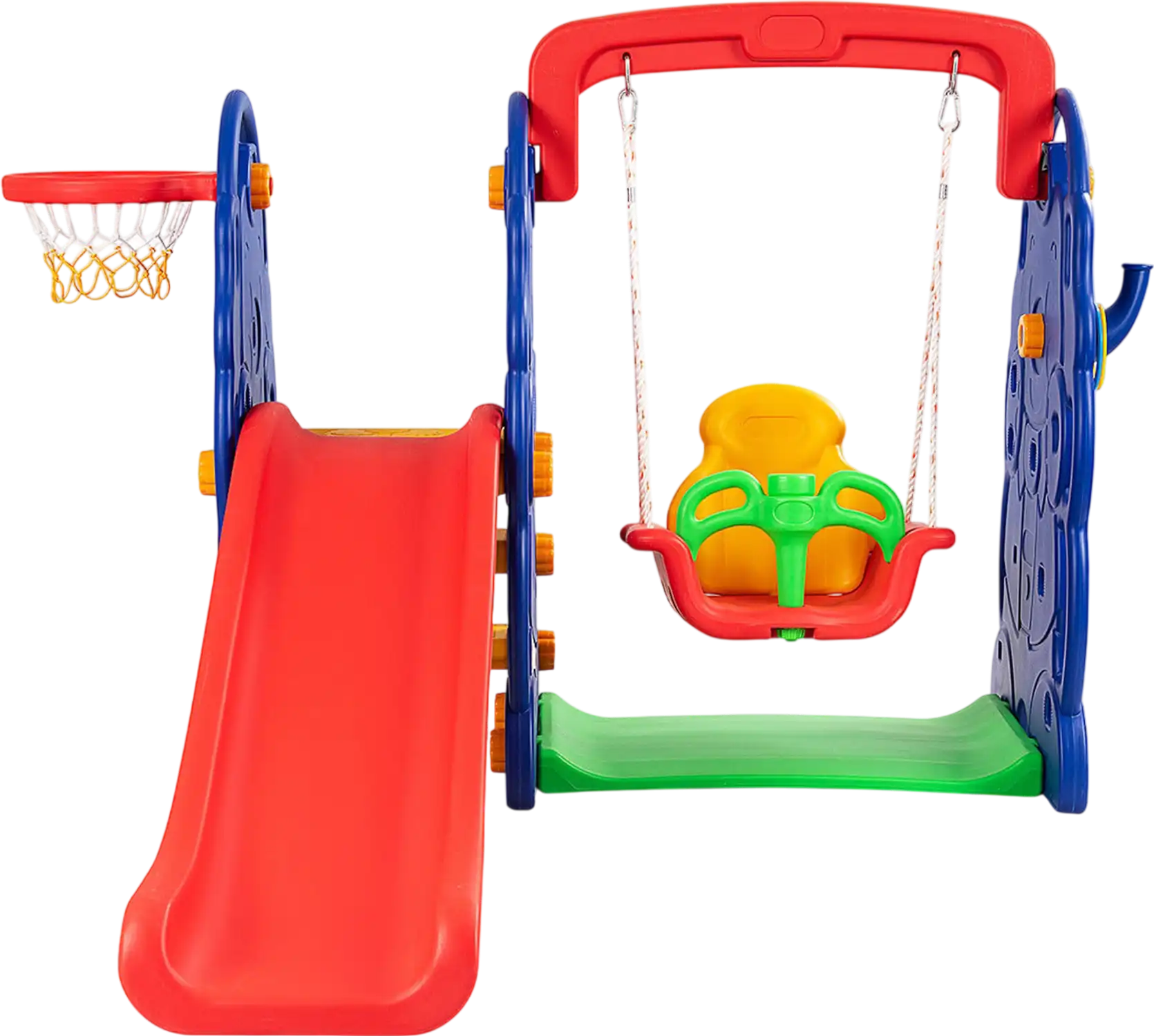 Costway 3-in-1 Junior Kids Freestanding Climber Slide Swing Basketball Hoop 29806143 New