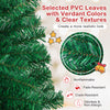 Close-up of the artificial PVC Christmas tree leaves, featuring a realistic look with fade-resistant and non-allergic.