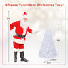 5 ft white artificial PVC Christmas tree with a durable metal stand, ideal for indoor and outdoor decoration.