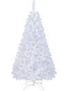 5 ft white artificial PVC Christmas tree with a durable metal stand, ideal for indoor and outdoor holiday decoration.