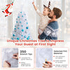 5 ft white artificial Christmas tree with 350 branch tips, made from durable PVC, perfect for indoor and outdoor.