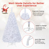 5 ft white artificial PVC Christmas tree with durable metal stand, ideal for indoor and outdoor holiday decoration.