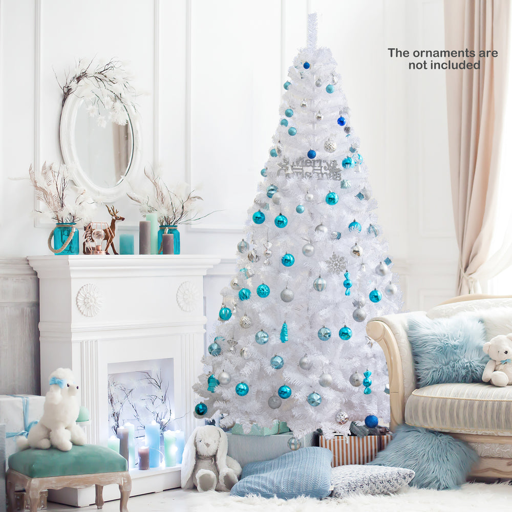 7 ft  White Artificial PVC Christmas Tree with Stand - Gallery View 1 of 10
