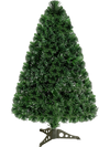 3-foot fiber optic artificial Christmas tree with PVC needles and energy-saving LED lights for vibrant holiday decor.