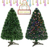 Fiber optic artificial Christmas tree with PVC needles, 7 LED colors, ideal for festive indoor decoration.