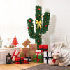 6 Feet Artificial Cactus PVC Christmas Tree with LED Lights and Ball Ornaments-6 ft - Gallery View 1 of 10