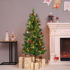 Decorative 3-foot LED Christmas tree with vibrant red berries and pine cones, enhancing holiday ambiance with warm.