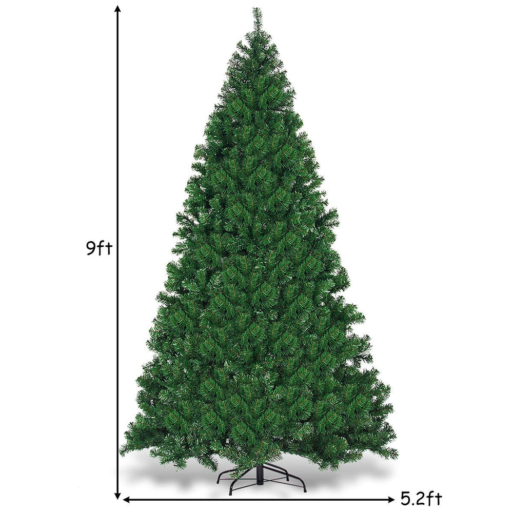 9ft pre-lit artificial Christmas tree with 700 LED lights, featuring 2028 branch tips for a full-bodied look, ideal for.