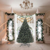 4.5 feet pre-lit artificial Christmas tree with 200 warm white LED lights, perfect for indoor holiday decoration.