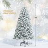 6ft snow flocked artificial Christmas tree with 600 branch tips and sturdy metal stand, perfect for festive decoration.