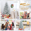 6 feet flocked Christmas tree with 600 branch tips, ideal for homes and businesses, creating a festive atmosphere.