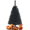 Black 3 feet unlit artificial mini tree with 116 branch tips, perfect for Halloween and Christmas decorations.