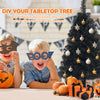 Black 3-foot unlit artificial mini tree with 116 branch tips, perfect for Halloween and Christmas DIY decorations.
