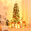 6 Feet PVC Hinged Pre-lit Artificial Fir Pencil Christmas Tree with 150 Lights-6 ft - Gallery View 1 of 12