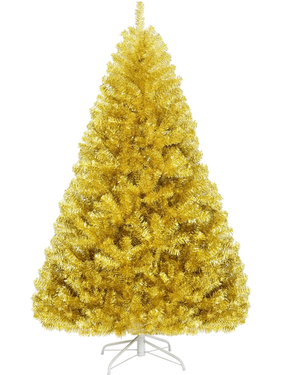 Costway Artificial Tinsel Christmas Tree Hinged Foldable Stand 57904231 New