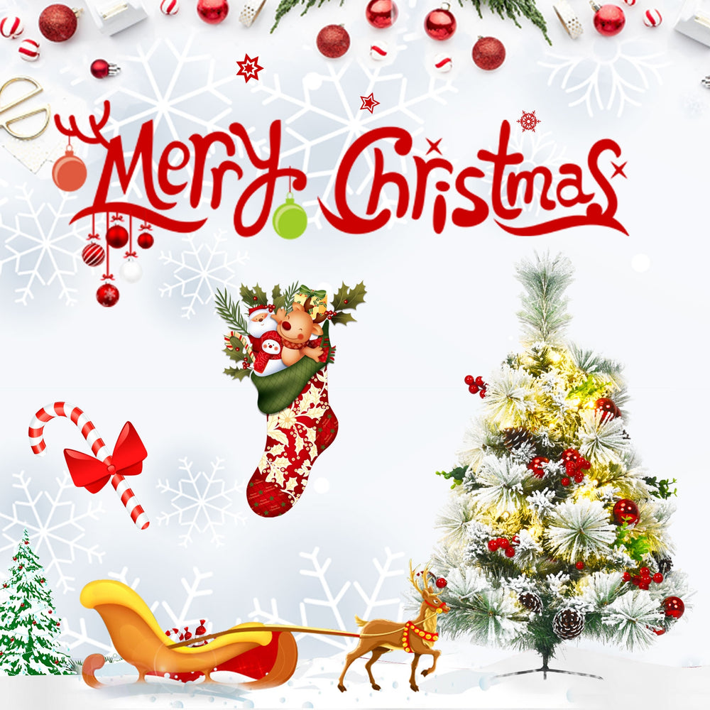 Flocked 2-foot pre-lit Christmas tree set with 30 warm LED lights, red ornaments, and battery-powered convenience for.
